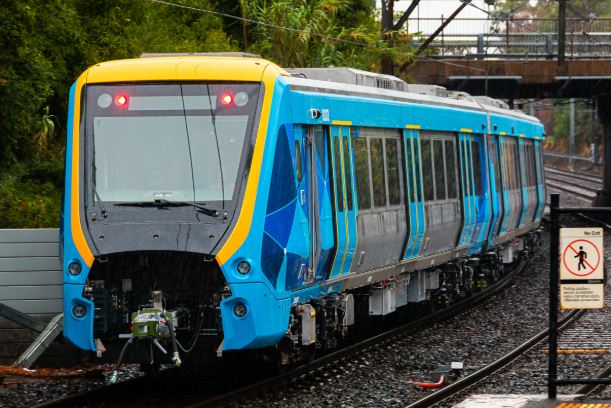 X trapolis 2.0 train being tested on the line